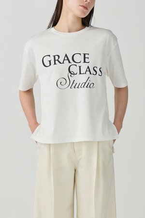 画像1: グレースコンチネンタル｜GRACE CONTINENTAL グレースクラス GRACE CLASS レタードシルケットTシャツ{-BDA}