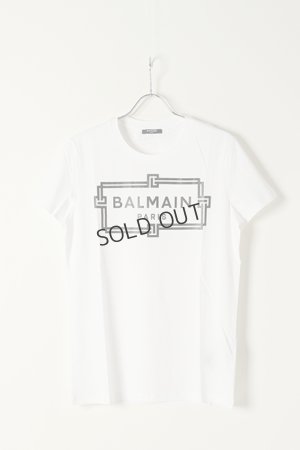 画像1: {SOLD}BALMAIN バルマン BH2 T-SHIRTS FRAME-LOGO{11EF000G065-GAB-BAS}