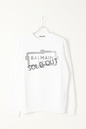 画像1: {SOLD}BALMAIN バルマン BH2 C&S SWEAT FRAME-LOGO{11JQ040G066-GAB-BAS}