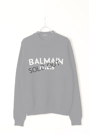 画像1: 【 30%OFF セール｜125,400円→87,780円】 BALMAIN バルマン BH1 KNIT TOP LOGO MERINO{12KD000K027-SAJ-BAA}