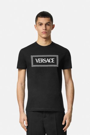 画像4: VERSACE ヴェルサーチ Tシャツ '90s ヴィンテージ ロゴ 刺繍{1011694-1A08584_1B000-BDA}