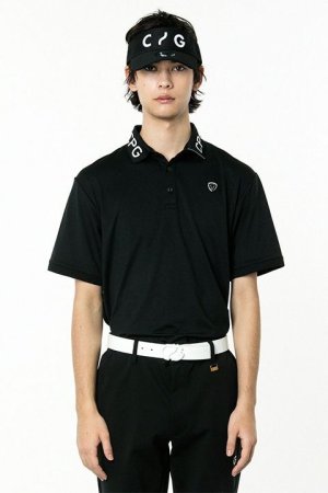 画像1: 【 30%OFF セール｜33,000円→23,100円】 CPG GOLF シーピージーゴルフ 衿ロゴポロSS（ショートスリーブ）{-BDS}