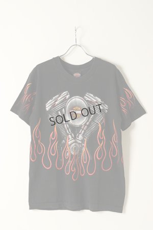 画像1: {SOLD}Vintage HARLEY DAVIDSON TEXAS BEDFORD FIRE PATTERN TEE{-BAA}