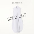 {SOLD}BLAMINK ブラミンク コットンバイアスストライプノースリーブワンピース{7926-230-0298-LBL-BBS}