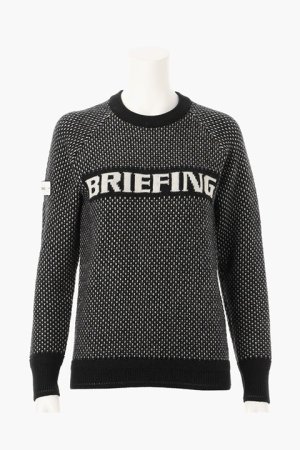 画像1: ブリーフィング ゴルフ BRIEFING WOMEN'S MERINO WOOL LOGO CREWNECK KNIT{-BDA}