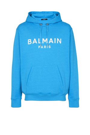 画像1: BALMAIN バルマン Balmain Paris プリント フーディー{-BDA}