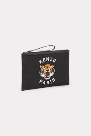 画像1: KENZO ケンゾー ラージ 'KENZO Varsity' パース イン エンブロイダリー ナイロン{-BDA}