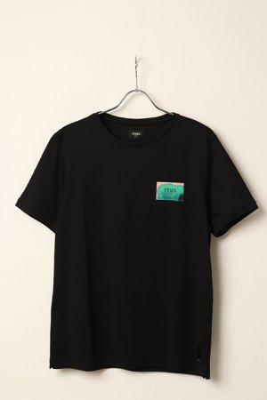 画像1: FENDI フェンディ Black jersey T-shirt{-BDS}