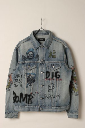 画像1: guernika ゲルニカ Graffiti Paint Denim Jacket{-BDA}