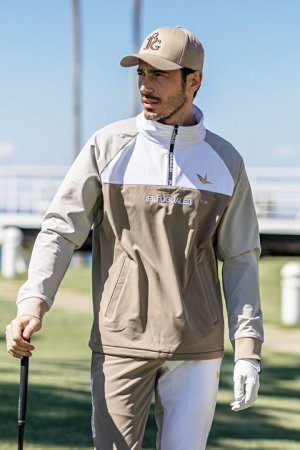 画像1: 1PIU1UGUALE3 GOLF ウノピゥウノウグァーレトレ ゴルフ HALF ZIP{-BDA}