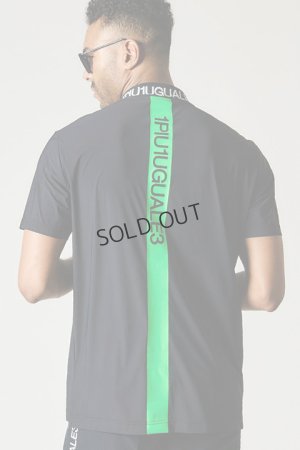 画像1: {SOLD}1PIU1UGUALE3 GOLF ウノピゥウノウグァーレトレ ゴルフ S/S MOCK NECK NEON BACK TAPE{-BDS}