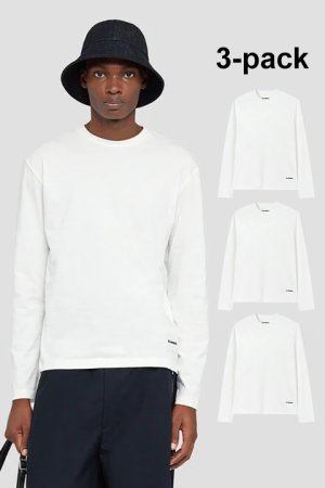 画像1: 【 20%OFF セール｜71,500円→57,200円】 JIL SANDER ジルサンダー 3枚パック L/S Tシャツ{J47GC0002-J45048-100WHT-BCS}