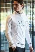 LUXEAKMPLUS リュクスエイケイエムプラス ゴルフ フロントロゴモックネックロングTシャツ{-BDA}