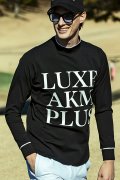 【 30%OFF セール｜8,800円→6,160円】 LUXEAKMPLUS リュクスエイケイエムプラス ゴルフ ビックロゴモックネックロングTシャツ{-BDA}