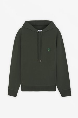 画像1: MAISON KITSUNE メゾンキツネ ボールド フォックスヘッド パッチ オーバーサイズ フーディ{-BDA}