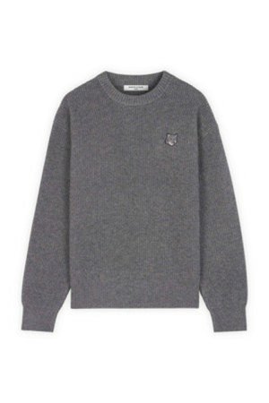 画像1: MAISON KITSUNE メゾンキツネ TONAL FOX HEAD PATCH COMFORT RIBBED JUMPER{-BDA}