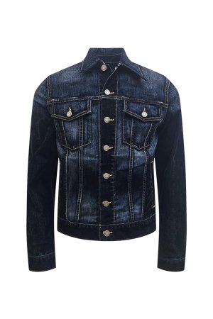 画像1: Cout De La Liberte コート デ ラ リベルテ Johnny-Stretch Suede Denim Trucker Jacket{-BDA}