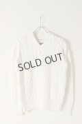 {SOLD}9200 by attack the mind 7 キュウセンニヒャク by アタックザマインドセブン Cable V-neck pullover long sleeve{-AFA}