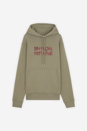 画像1: MAISON KITSUNE メゾンキツネ ウッドランド アルファベット コンフォート パーカー{-BDA}