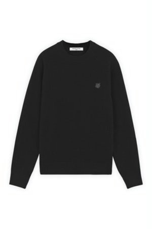 画像1: MAISON KITSUNE メゾンキツネ BOLD FOX HEAD PATCH REGULAR JUMPER IN LAMBSWOOL{-BDA}