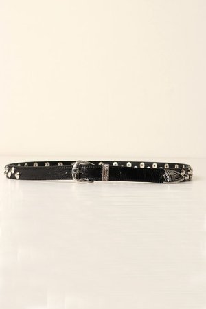 画像1: el conductorH コンダクター LEATHER TRAPEZOID STUDS BELT{-BDA}