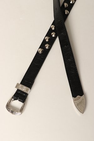 画像5: el conductorH コンダクター LEATHER TRAPEZOID STUDS BELT{-BDA}