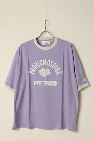 画像1: el conductorH コンダクター OVERSIZED TRIM T-SHIRT 'ROSE{-BDA}