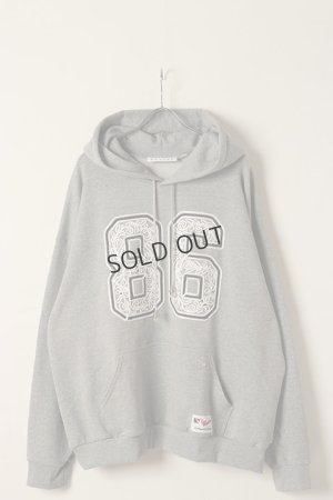 画像1: {SOLD}el conductorH コンダクター CORD EMBROIDERED COTTON HOODED SWEATER TEAM{-BDS}