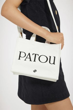 画像2: PATOU パトゥ コットンキャンバス パトゥトート スモール {AC0440076001W-BDS}