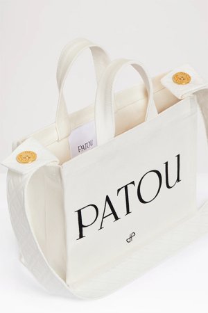 画像5: PATOU パトゥ コットンキャンバス パトゥトート スモール {AC0440076001W-BDS}