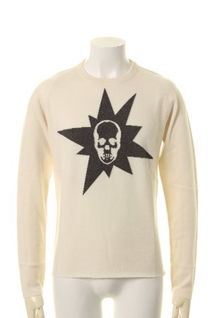 画像1: 【 50%OFF セール｜383,900円→191,950円】 lucien pellat-finet ルシアン ペラフィネ INTARSIA EXPLOSION SKULL（F）ROUND NECK{-AGA}