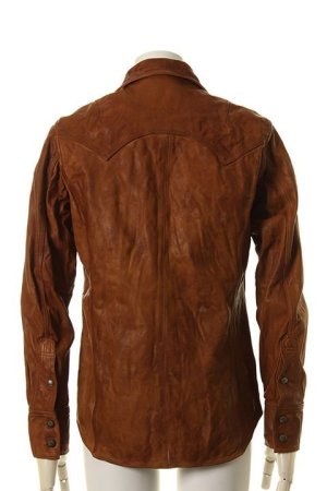 画像2: 【 50%OFF セール｜107,800円→53,900円】 TMT ティーエムティー TANNING COWLEATHER GARMENT DYE SHIRTS{-AGA}