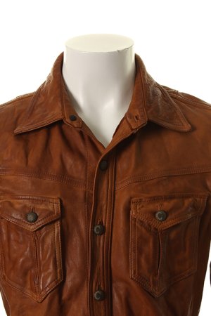 画像4: 【 50%OFF セール｜107,800円→53,900円】 TMT ティーエムティー TANNING COWLEATHER GARMENT DYE SHIRTS{-AGA}