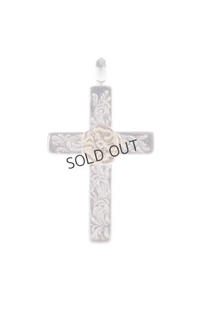 画像1: {SOLD}Taro Washimi タロウ ワシミ 鷲見太郎 mini arabesque cross pendant / S K18 flower metal{-BCS}