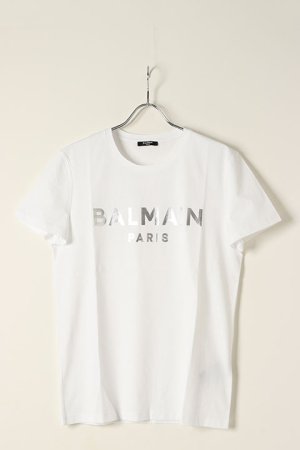 画像1: 【 30%OFF セール｜53,900円→37,730円】 BALMAIN バルマン BH2 T-SHIRTS C-F FOIL-LOGO{XH0EF000BB29-GAC-BBS}