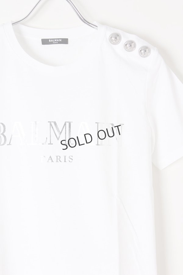 SOLD}BALMAIN バルマン BF1 T-SHIRTS SS 3 BTN METALLIC LOGO{0111350I366-GAC-BJS}  - underbar