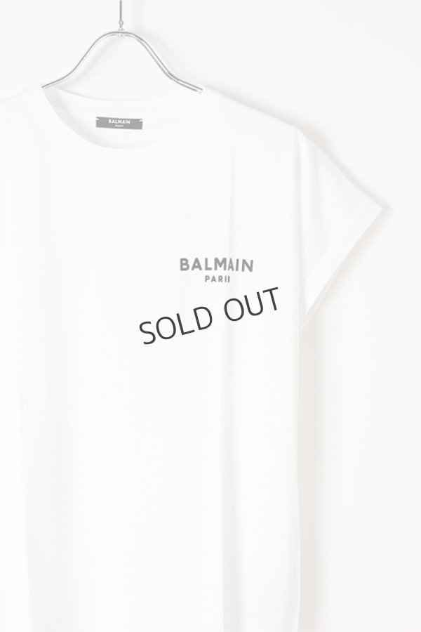 SOLD}BALMAIN バルマン BF1 T-SHIRTS FLOCKY S-LOGO{0111351I382-GAB