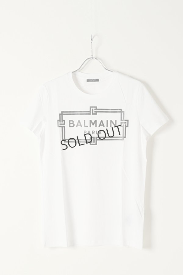 画像1: {SOLD}BALMAIN バルマン BH2 T-SHIRTS FRAME-LOGO{11EF000G065-GAB-BAS} (1)