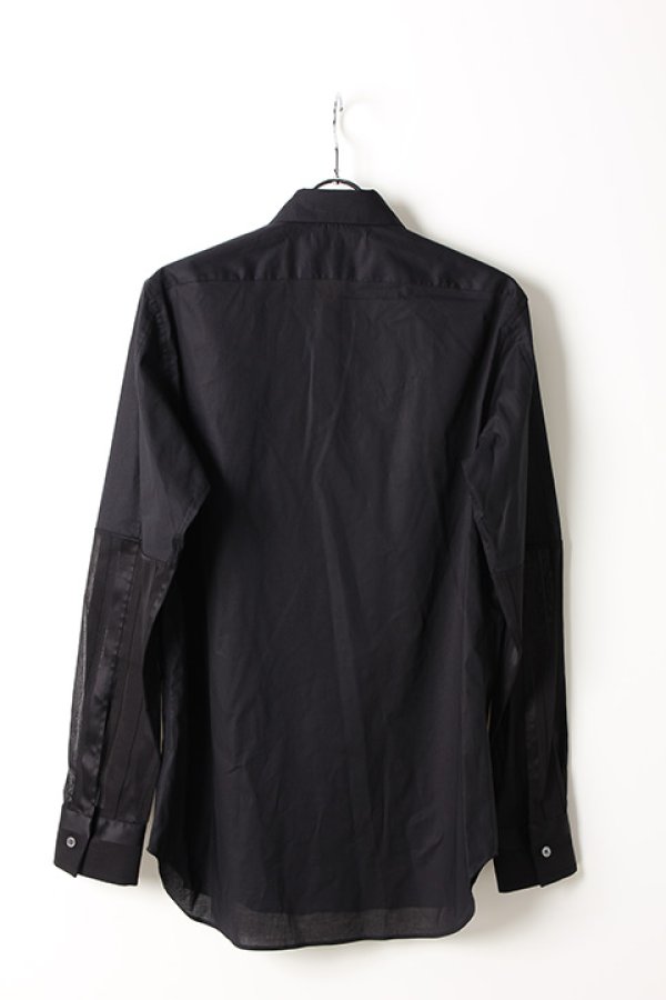 ANN DEMEULEMEESTER アンドゥムルメステール SHIRT COTONE BLACK+PACE  BLACK{1907-3602-120-098-BLK-AIS}