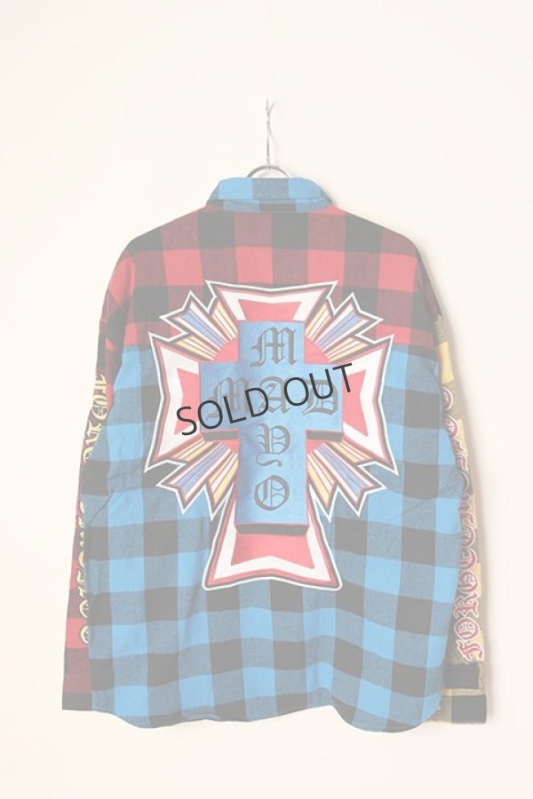 画像1: {SOLD}MAYO メイヨー MAYO CROSS Embroidery Check Shirt{-BCA} (1)