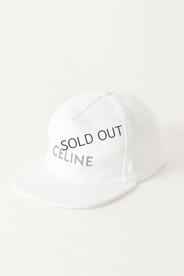 画像1: {SOLD}CELINE セリーヌ Logo-Print Cotton-Twill Baseball Cap{126N 2AUU1 01BC-BAS} (1)