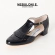 画像1: {SOLD}NEBULONI E. ネブローニ ウイングチップ ストラップシューズ{5850/DIDO-JAZZ NERO-BJS} (1)