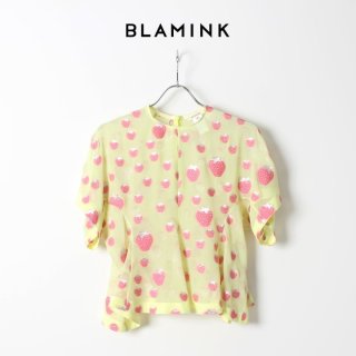 Regular item】BLAMINK ブラミンク コットンクルーネック刺繍