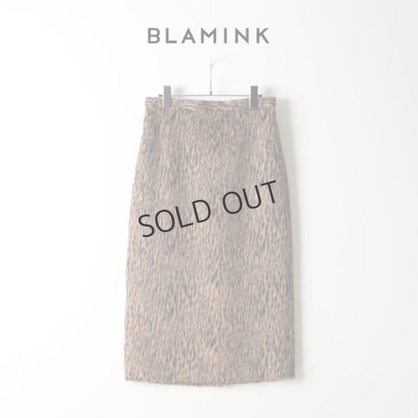レディース【定価10.5万】BLAMINKブラミンクレオパードウールタイトスカート