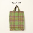 画像1: 【 30%OFF セール｜42,900円→30,030円】 BLAMINK ブラミンク アルパカウールチェックトートバッグ{7932-299-0090-OLV-BJA} (1)