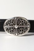 画像2: {SOLD}★海外買付 新品 インボイス付 CHROME HEARTS クロムハーツ クラシックオーバルクロスバックルベルト1.5{-BES} (2)