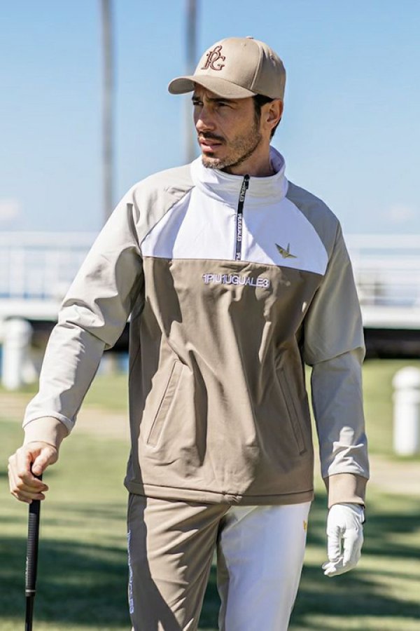 画像1: 1PIU1UGUALE3 GOLF ウノピゥウノウグァーレトレ ゴルフ HALF ZIP{-BDA} (1)