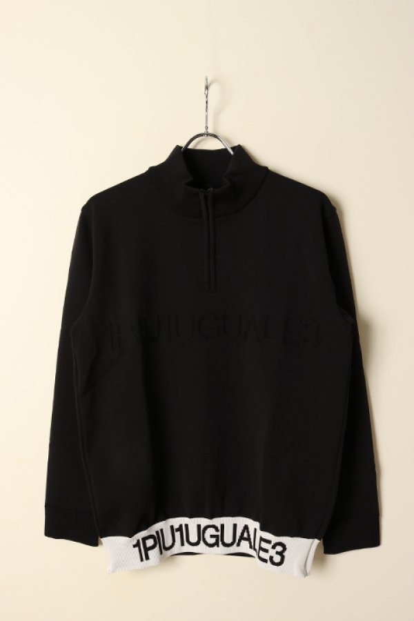 画像1: 【 30%OFF セール｜52,800円→36,960円】 1PIU1UGUALE3 GOLF ウノピゥウノウグァーレトレ ゴルフ MOCK NECK KNIT LOGO RIB ZIP{-BCA} (1)