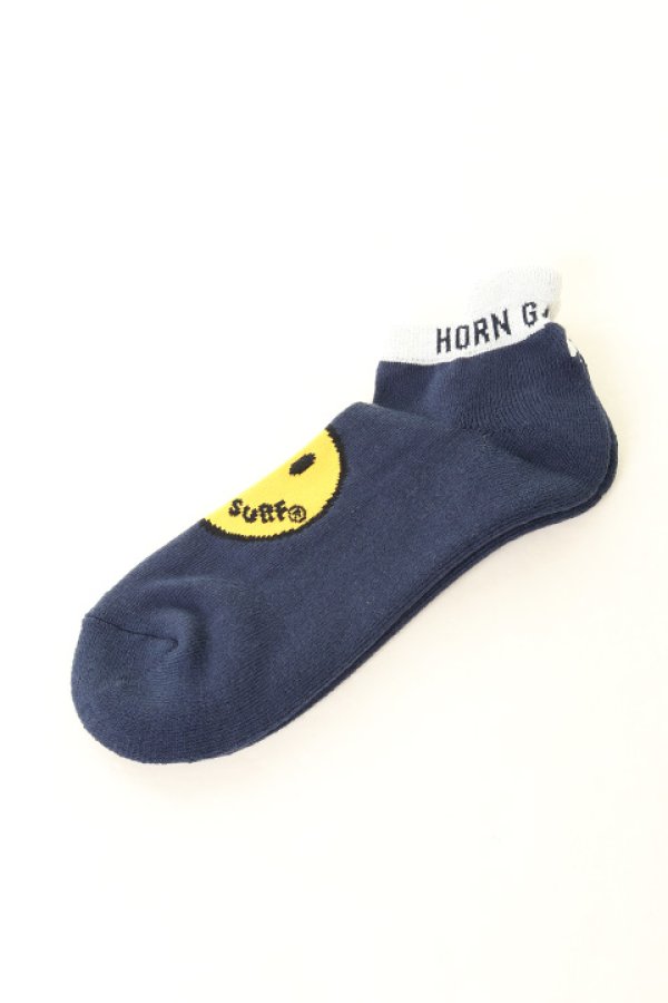 画像1: 【 50%OFF セール｜1,870円→935円】 HORN GARMENT ホーンガーメント Happy Surf Socks【MEN and WOMEN】{HCF-2A-FS01-NVY-BBS} (1)