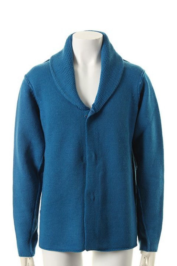 画像1: 【 50%OFF セール｜31,900円→15,950円】 VADEL バデル pigment dyed blast finish 3 hook shawl cardigan{-ADA} (1)